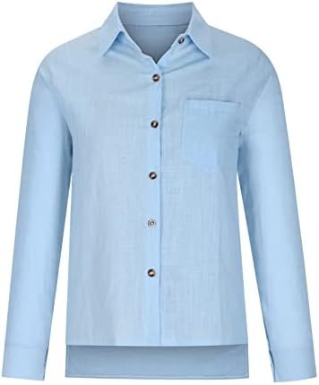 SMIDOW Womens Cotton Linen Button Down Shirt