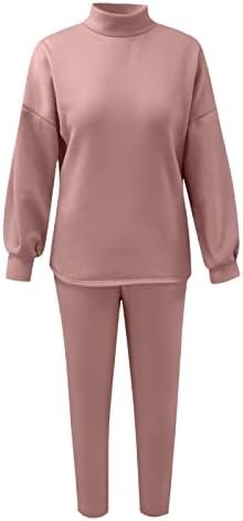 Womens Sweatsuits 2 Piece Set Airport Outfits for Women Crewneck Long Sleeve Sweatshirts Drawstring Pants Tracksuits