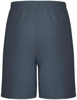 Muscularfit Men's Summer Casual Cotton Linen Shorts with Drawstring Elastic Waist, Beach Shorts with Pockets, Outdoor Fashion