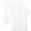Amazon Essentials Women's Regular-Fit Short-Sleeve V-Neck T-Shirt, Multipacks