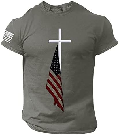 Christian Shirts for Men Patriotic American Flag USA Tshirts Independence Day Outfit Faith Cross Graphic Tees
