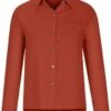 Linen Shirts for Women Button Down Plain T-Shirts Long Sleeve Collared Casual Blouses Dressy Work Tops with Pockets