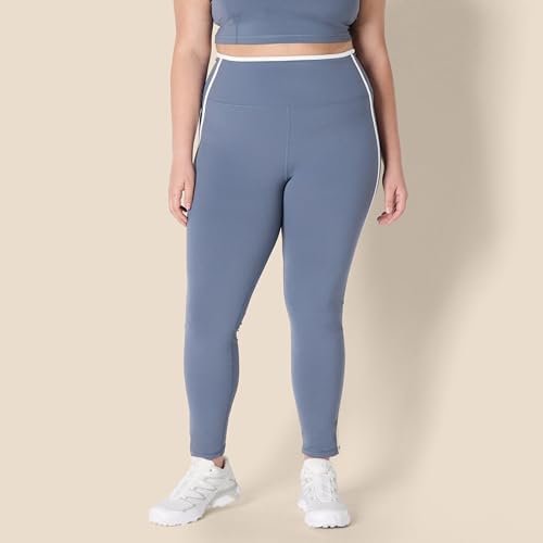 Amazon Essentials Women's Active FormFlex Buttery Soft High Waist 27.5" Inseam Full Length Yoga Leggings with Contrast Trim