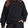 Two Piece Sets for Women Baggy Shorts Oversized Pullover Crew Neck Sweatshirts Lounge Sweatsuits 2 Piece Outfit