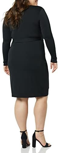 Amazon Essentials Women's Long Sleeve Classic Wrap Dress (Available in Plus Size)
