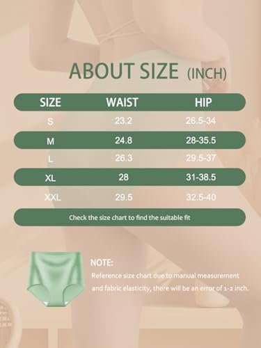 Women's High Waisted Underwear Slightly Tummy Control Cotton Panties Full Coverage Postpartum Briefs 4 Pack