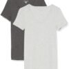 Amazon Essentials Women's Slim-Fit Short-Sleeve V-Neck T-Shirt, Pack of 2