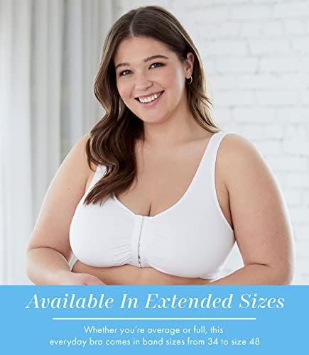 Bestform 5006014 Comfortable Unlined Wireless Cotton Stretch Sports Bra with Front Closure