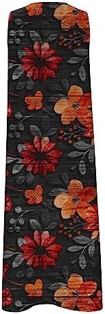 Women's Summer Design Casual Dress Sleeveless V-Neck Dress with Pockets Loose Flowy Swing Pleated Long Beach Dress