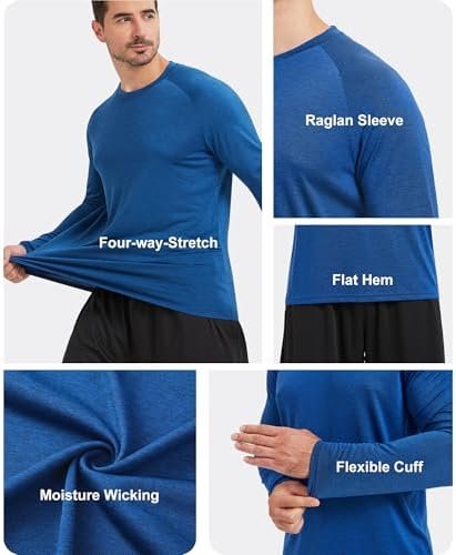 41-y996BYML._AC_.jpg 7 Pack Long Sleeve Shirts for Men UPF 50+ UV Sun Protection Quick Dry Moisture Wicking Workout Tee Shirts