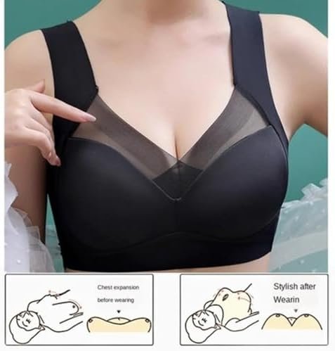 411Ac1dRG3L._AC_.jpg Women Comfort Lightweight Wireless Bras Posture Correcting Bra for Seniors Plus Size Full Coverage Soft Everyday Bra