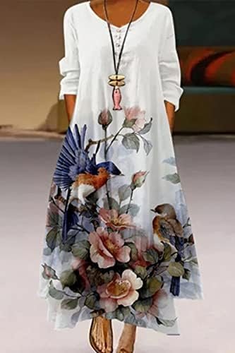 Women Plus Size Floral Loose Long Maxi Dress Oversized Bohemian Summer Caftan Beach Dress