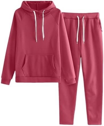 412N1utYtuL._AC_.jpg Sweatshirt for Women Y2K Two Piece Fall Hoodies Outfits Casual Loose Drawstring Jogger Sets Track Suits with Pockets