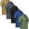 ZITY 5 Pack Mens Polo Shirt Short Sleeve Sports Golf Tennis T-Shirt Moisture-Wicking Summer Shirts