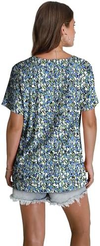 413r7shXPhL._AC_.jpg WEESO Womens T Shirts Short Sleeve Pleated Dressy Casual V Neck Summer Tops Blouses