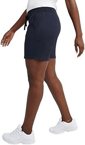 414AOR-F8BL._AC_.jpg Hanes Women's Jersey Pocket Shorts, Drawstring Cotton Jersey Shorts, 7" Inseam