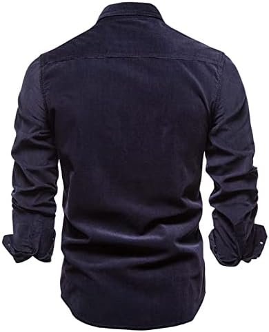 Men Shirts Long Sleeve Dress Collar Shirt Cotton Button Down T Shirt Solid Big and Tall Outdoor Fashion Tee Tops