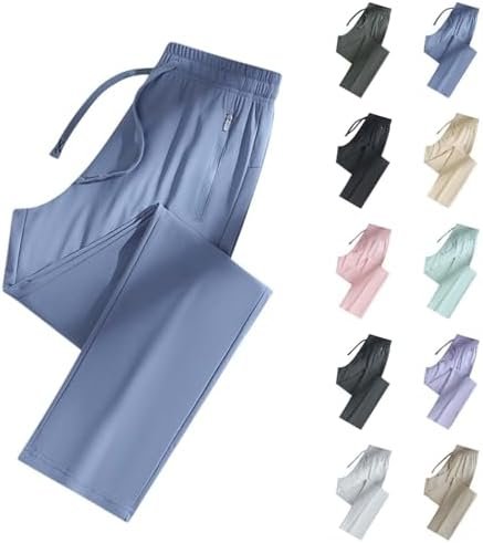 Stretchy Pants for Women 2025 Unisex Trendy Elastic Soild Color Quick Drying Pants Breathable Trousers with Pockets