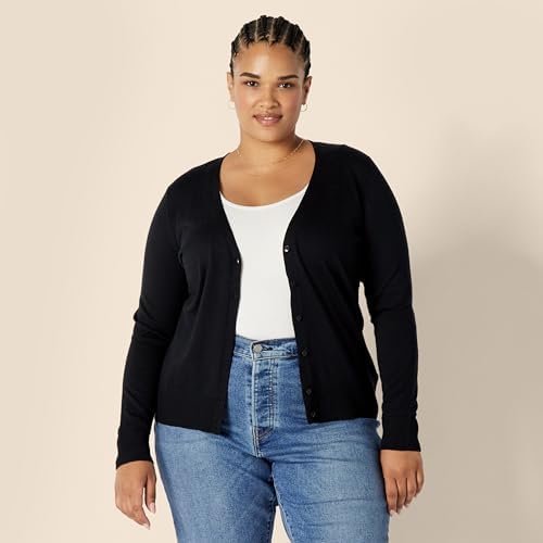 Amazon Essentials Women's Lightweight V-Neck Cardigan Sweater (Available in Plus Size)