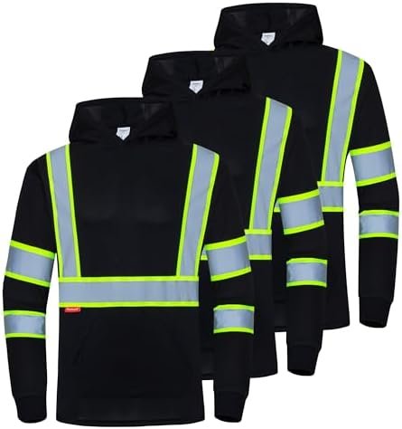 415IVh9cpgL._AC_.jpg ProtectX Men's High Visibility Heavy Duty Long Sleeve Reflective Safety T-Shirts for Construction, Class 2-3 Type R