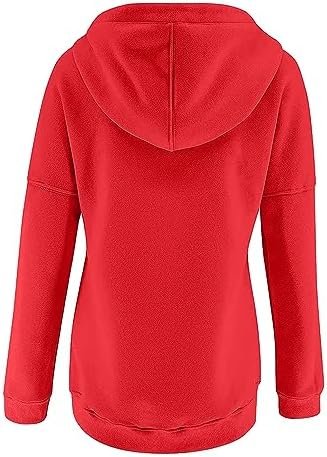 415w-95-00L._AC_.jpg LRMQS Womens Hoodies with Kangaroo Pocket Solid Color Loose Half Button Pullover Hoodie 2023 Fall Sweatshirts Clothing