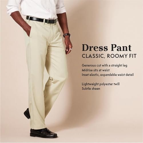 Amazon Essentials Men's Classic-Fit Expandable-Waist Flat-Front Dress Pant