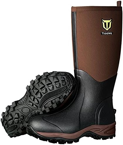 416VfyZ783L._AC_.jpg TIDEWE Rubber Neoprene Boots Men And Women, Waterproof Sturdy 6mm Neoprene Boot, Rain Boot Hunting Boot Arctic Outdoor Boot(Black, Brown & Next Camo G2)
