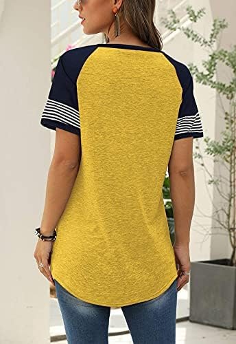 Adibosy Women Summer Casual Shirts: Short Sleeve Striped Tunic Tops - Womens Crew Neck Tee Tshirt Blouses