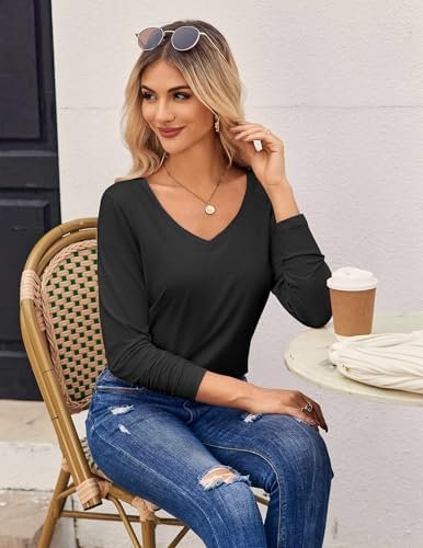 417r9-m6HDL._AC_.jpg Zeagoo Womens T Shirts Long Sleeve V Neck Basic Tee Casual Loose Fit Soft Fall Tops Outfits 2025 S-XXL