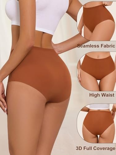 41831awYOYL._AC_.jpg Womens Underwear Full Coverage No Show High Waisted Seamless Ladies Panties 6 Pack