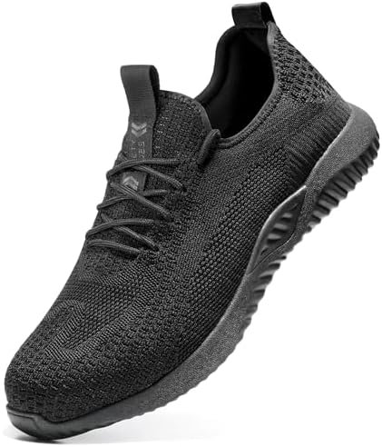 Furuian Steel Toe Shoes for Men Women Comfortable Non Slip Men's Safety Steel Toe Sneakers Industrial Warehouse Contstruction Work Shoes for Men