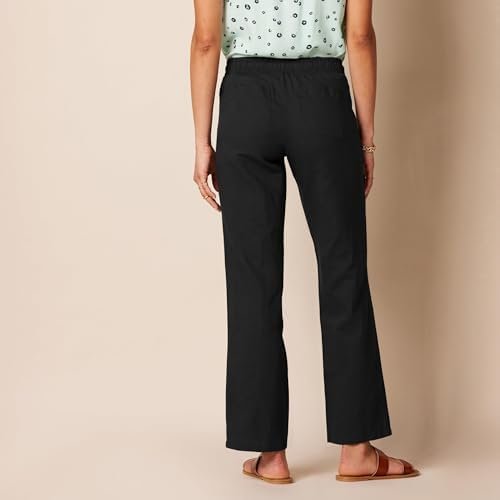Amazon Essentials Women's Linen Blend Drawstring Relaxed Fit Wide Leg Pant (Available in Plus Size)