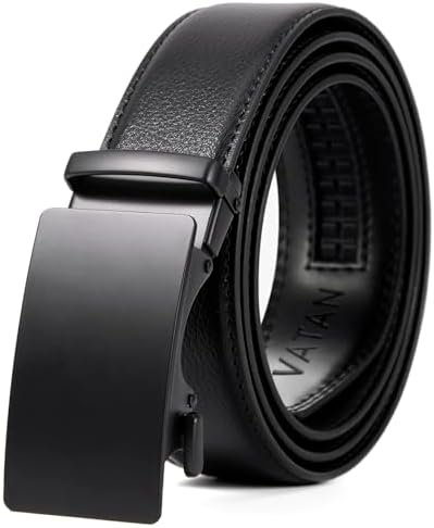 41BZMUi8XAL._AC_.jpg VATAN Men's Belt Leather Ratchet Belt for Men Dress Casual Every Day with Adjustable Buckle, Trim to Fit