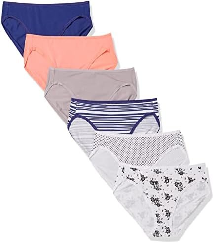 Amazon Essentials Women's Cotton High Leg Brief Underwear (Available in Plus Size), Breathable, Multipacks