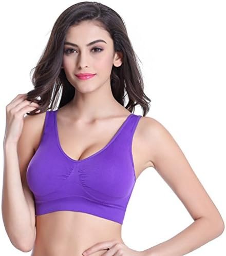 Vermilion Bird Women's 3 Pack Seamless Comfortable Sports Bra with Removable Pads