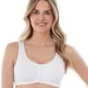 Bestform 5006014 Comfortable Unlined Wireless Cotton Stretch Sports Bra with Front Closure
