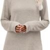OFEEFAN Long Sleeve Shirts for Women Loose Fit Tunic Tops Dressy Casual Crew Neck Pullover Sweaters Fall Outfits Clothes 2025