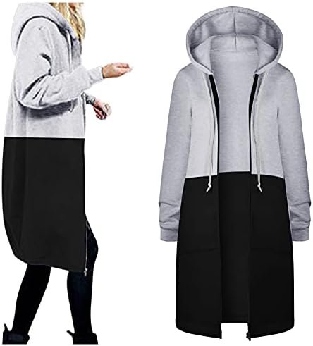 41C7amELYAL._AC_.jpg Generic Long Hoodie for Women 2024 Casual Zip Up Drawstring Fleece Sweatshirt Oversized Jackets Coat Lightweight Fall Clothes