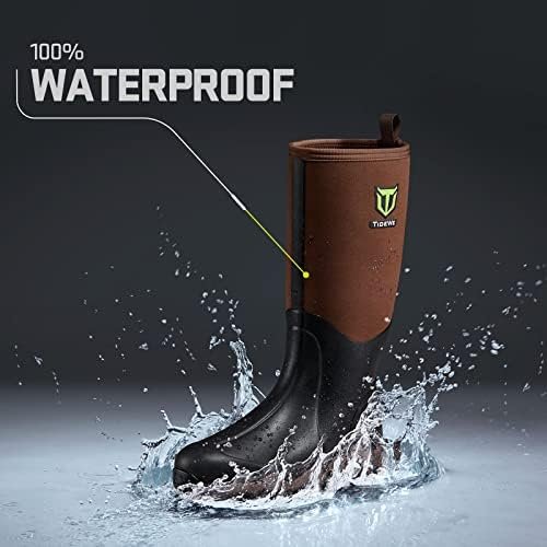 41CsItK72tL._AC_.jpg TIDEWE Rubber Neoprene Boots Men And Women, Waterproof Sturdy 6mm Neoprene Boot, Rain Boot Hunting Boot Arctic Outdoor Boot(Black, Brown & Next Camo G2)