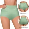 Women's High Waisted Underwear Slightly Tummy Control Cotton Panties Full Coverage Postpartum Briefs 4 Pack