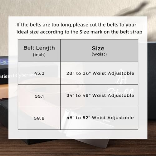 Zitahli Ratchet Belt for Men - 2 Packs Leather Mens belt For Gift Men Dress and Casual,Trim to Fit