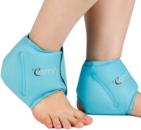 Comfytemp Ankle Ice Pack Wrap for Swelling, Plantar Fasciitis, Foot Pain Relief, FSA Eligible, Gel Packs for Injuries Reusable, Hot Cold Compression for Achilles Tendonitis, Sprain Ankles, Gift, 2 Pcs