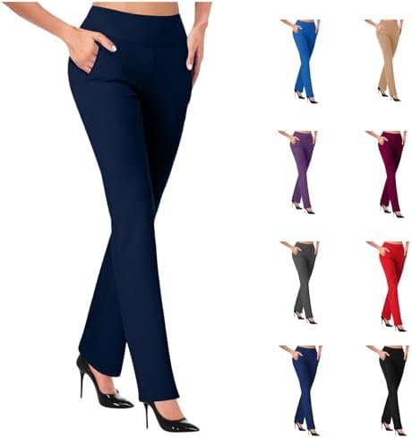 Women Business Casual Office Work Pants Premium Stretch Yoga Pants High Waist Work Dress Pant Workout Slacks