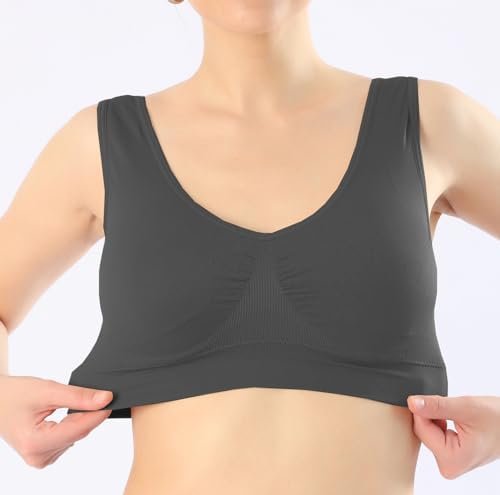 Cabales Women's Seamless Wire Free Bra for Women Removable Padded Comfort Sports Bra