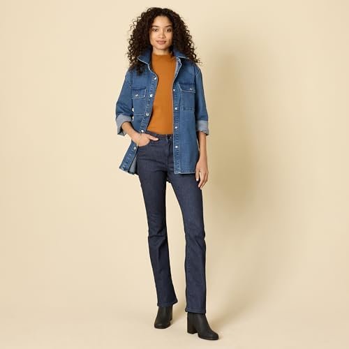 Amazon Essentials Womens Mid-Rise Stretchy Slim Bootcut Jean