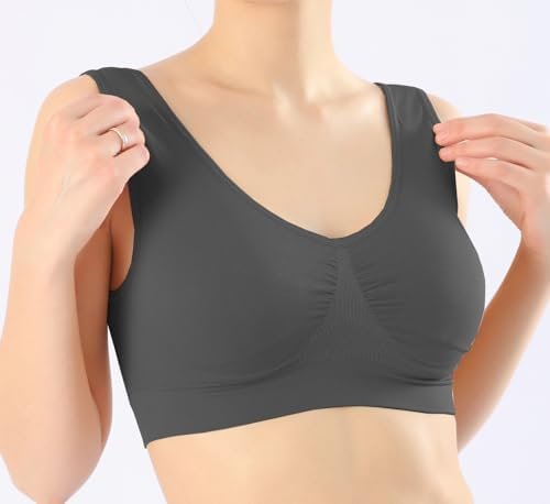 Cabales Women's Seamless Wire Free Bra for Women Removable Padded Comfort Sports Bra