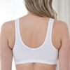 Bestform 5006014 Comfortable Unlined Wireless Cotton Stretch Sports Bra with Front Closure