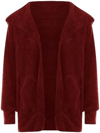 41GCjIMig0L._AC_.jpg Women 2023 Fall Winter Fleece Jackets Oversized Long Sleeve Open Front Hooded Sherpa Cardigan Warm Fuzzy Coat Outwear