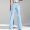 41HhpGbfXyL._AC_.jpg Baggy Flare Sweatpants Women Cotton Drawstring High Waisted Yoga Pants with Pockets Y2k Casual Flowy Wide Leg Pants