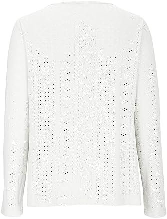 Ceboyel Womens Long Sleeve Tops 2023 Lace Crochet Casual Shirts Button Down V Neck Blouses Dressy Trendy Fashion Fall Clothes